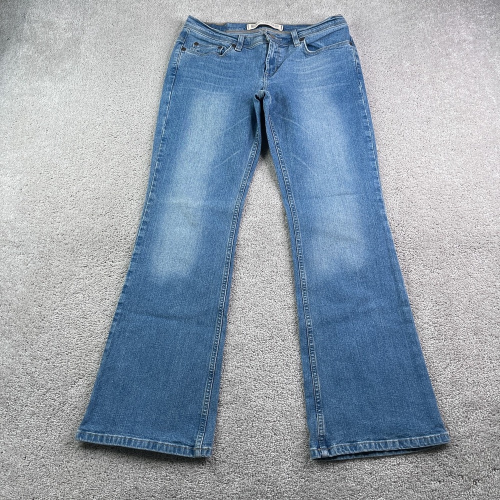 Vintage Express Jeans Womens 8 Short Blue Sarula Low Slung Flare Stretch‎ Denim
